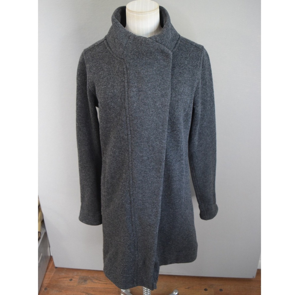 Marmot Wool Blend Coat Jacket Medium Womens Long Zip Stand Collar